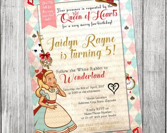 Alice in Wonderland Vintage Invitation