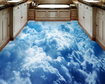 3D Clouds 563 View Floor Wallpaper mural Floor Mural Wall Print Decal Wall Deco Indoor wall Murals Wall Sticker