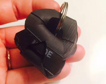 Re-purposed bike tube keychain