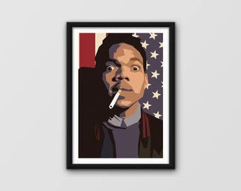 Chance the Rapper poster / Colouring Book / Acid Rap / Minimalist music Poster, unique hand designed & printed A3 poster