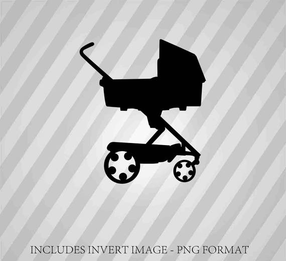 Stroller Silhouette Baby Stroller - Svg Dxf Eps Silhouette Rld RDWorks ...