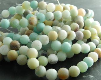 10 Amazonite beads 8mm natural