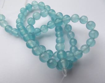 62 VYANA 217 6 mm aqua quartz smooth round beads
