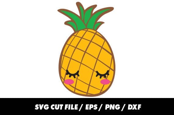 Pineapple svg files Kawaii svg clipart Pineapple frame