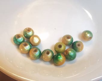 Magic miracle 6 mm bicolor green yellow bead