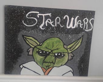 Star Wars Acrylic Painting Yoda