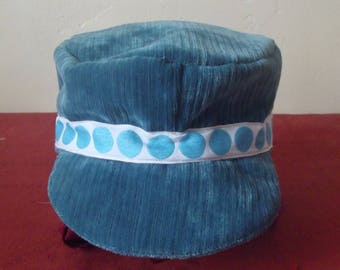 Blue corduroy winter Hat