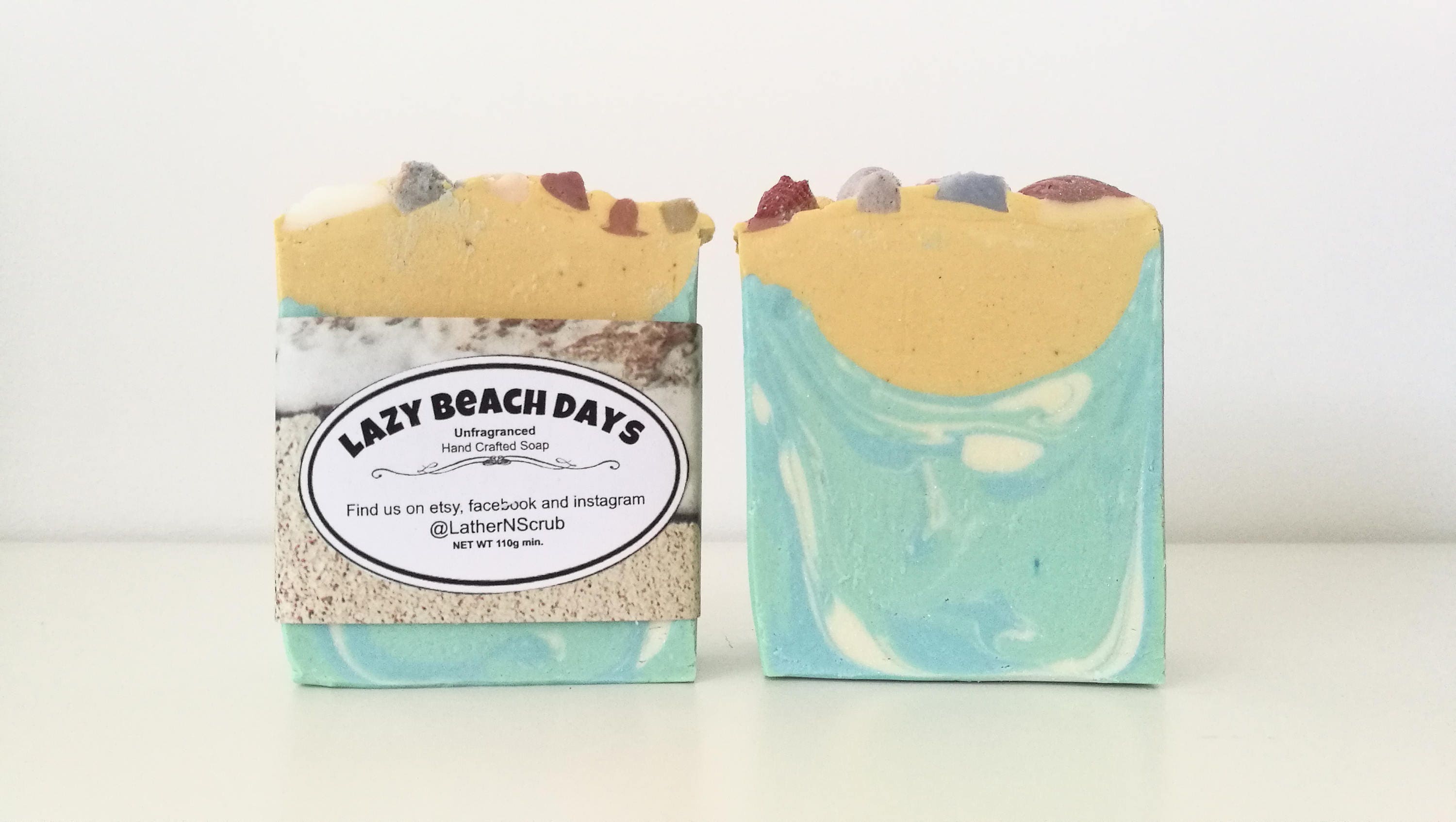 Cold processed soap beach themed soap hand crafted soap