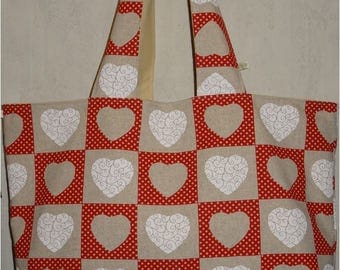 Jolitissu pattern hearts tote bag