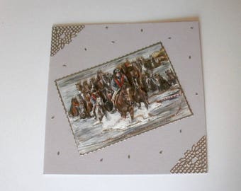 27 card 3d Cavalry comes galloping