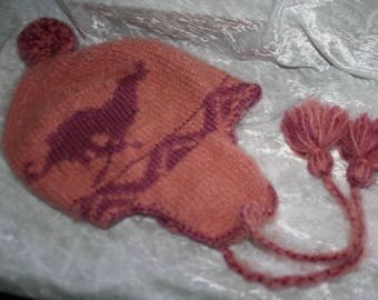 Wool Hat style Peruvian motif greyhounds