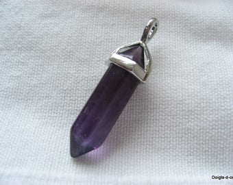 Elegant Amethyst Necklace Iolite Pearl Drop Pendant Purple