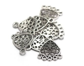 10 chandeliers connectors 22x18mm silver a003