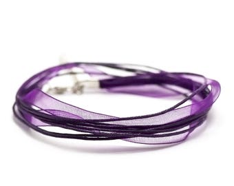 4 laps neck organza and purple cotton