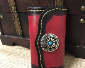 One of the key case ombre-dyed leather
