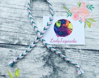 Bracelet pink turquoise Indian mat
