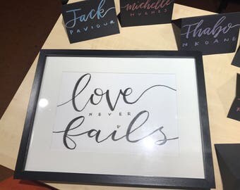 The 'LOVE' Series (A4 Hand-Lettered Modern Calligraphy Prints)
