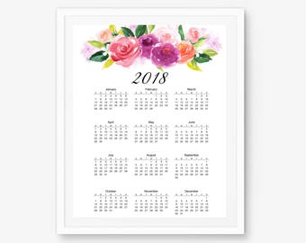 2018 calendar yearly