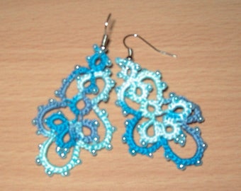 Tatting lace earrings / Earrings lace tatted