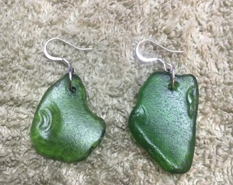 Beautiful Lake Michigan Handmade Sea Glass Earrings