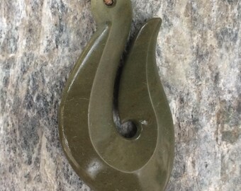 Green Argillite Hook Pendant