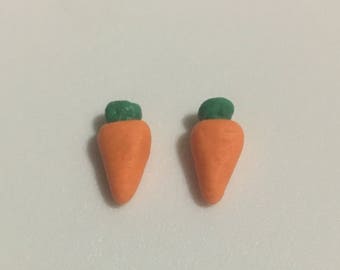 Carrot polymer clay earring studs