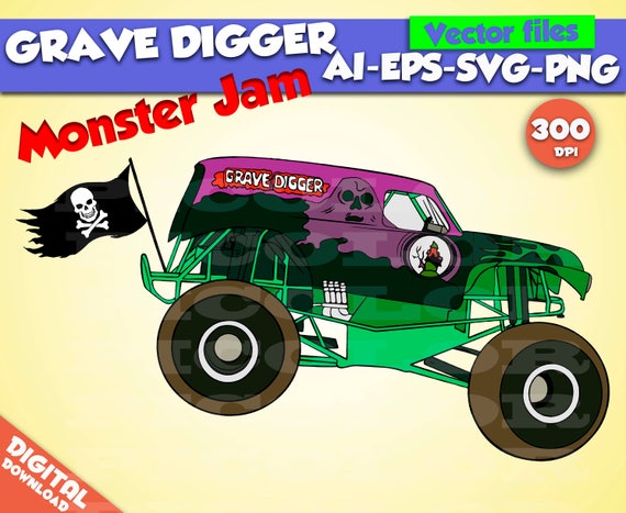 Download Grave Digger svg Monster Jam svg Monster Truck svg Monster Jam