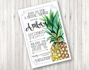 Printable Pineapple Bridal Shower Invitation