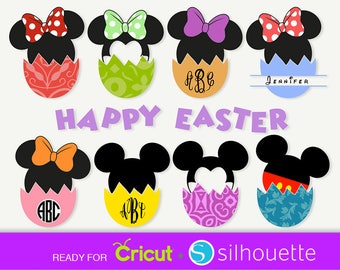 MICKEY MOUSE SVG Easter svg Minnie mouse svg Disney svg files for Cricut split Monogram svg Disney clipart Dxf