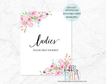 Printable Wedding Bathroom Signs 8x10 Wedding Reception