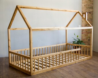 Treehouse, wooden bed, natural wood, tinted wood, nursery furniture, children furniture, children bed, natural, Montessori, handmade