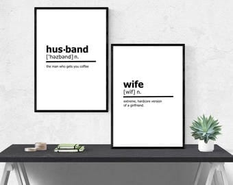 Husband Wife Funny Urban Dictionary Definition Print SET Home Art Printable Digital Husband Wife Funny Urban Dictionary Definition Print SET Home Art Printable Digital