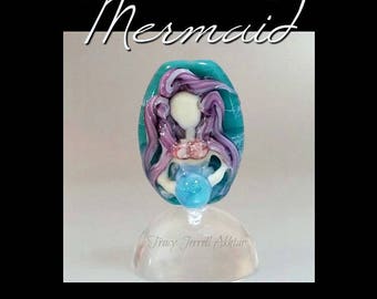 Mermaid Lampwork Glass Focal Bead by Tracy Jerrell Akhtar