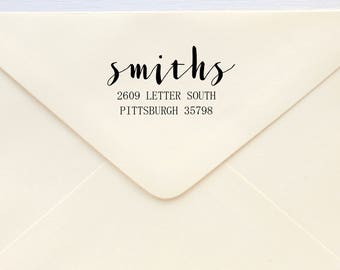 Return Address Stamp - Custom Address Stamp - Custom Rubber Stamp - Personalised Address Stamp - Gift - Hand Lettering Classic