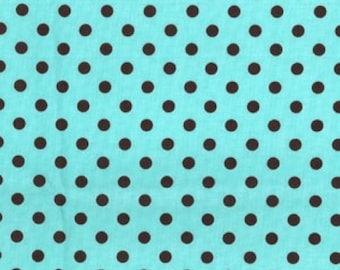Michael Miller Fabric by the Yard - Dumb Dot in Aqua Brown