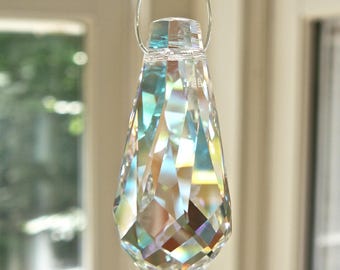 Genuine Swarovski 8601 38mm Drop Pendant, Prism Only, Rainbow Maker, Choose From 2nds with Tiny Flaws or Flawless, Clear or Clear AB