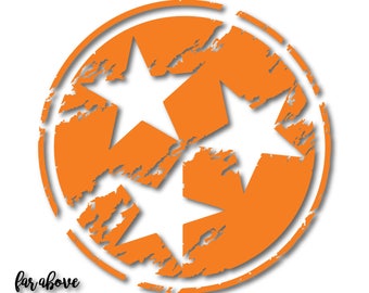 Lightly Distressed Tristar State of Tennessee SVG, EPS, DXF, png, jpg digital cut files Silhouette Cricut Tn Rocky Top See Warning Below