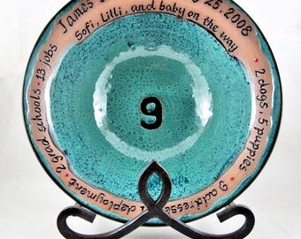 Pottery Family bowl, Anniversary gift, Handmade ceramic serving bowl