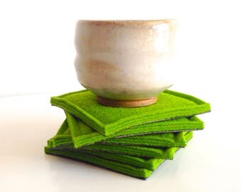 coaster set - moss green coaster set
