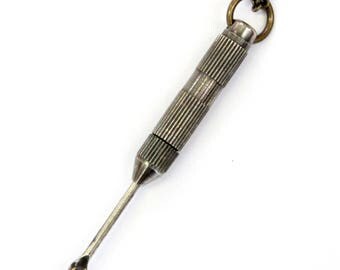 Snuff Spoon Necklace or Keychain in Solid Brass 2079