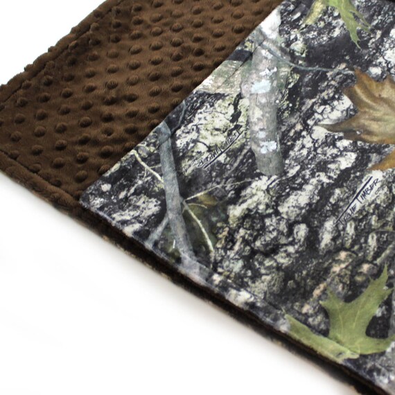 Camo Minky Baby Blanket Boy, Brown Timber Personalized Baby Blanket - Stroller Blanket / Baby Shower Gift / Custom Blanket