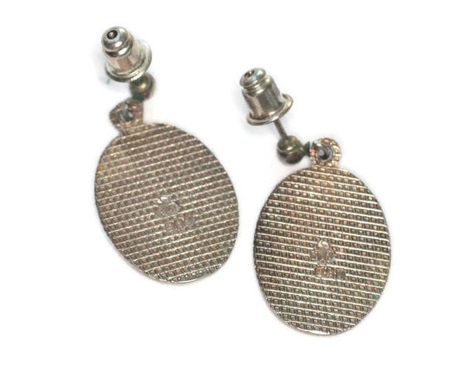 Celtic Sterling Shamrock Dangle Earrings with Posts Signed Tara Ware Pierced Vintage