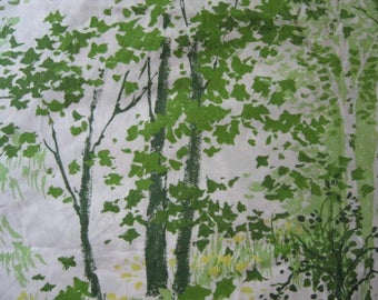 Full double flat vintage bed sheet Spring In The Woods