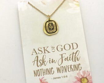 ON SALE 2017 youth theme, LDS Mutual theme, Faith Nothing wavering charm or Necklace, Lds Young Women's jewelry, gold or silver, Yw girls ca