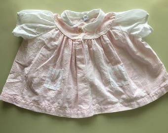 Girls vintage pastel pink giraffe diaper shirt