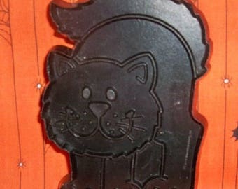 Hallmark Black Cat Cookie Cutter - Soft Plastic 1979 Cookie Mold - Detailed Halloween Cat Shape - Recipe - Mint