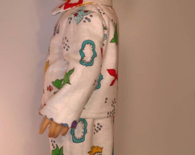 Colorful shark print boy doll pajamas fits 18 inch dolls like American girl or boy