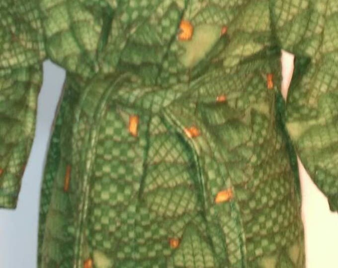 Green forest trees flannel boy doll robe fits 18 inch dolls