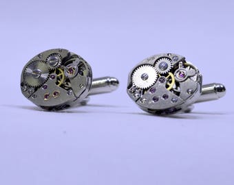 Watch movement cufflinks ideal gift for a wedding, birthday or anniversary