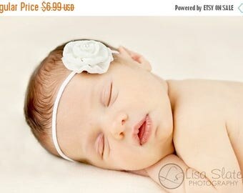 12% off Newborn headband, baby headband, adult headband, photo prop The single sprinkled- Leah- stretch headband